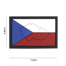 Nášivka vlajka ČR s mapou 3D (velcro)